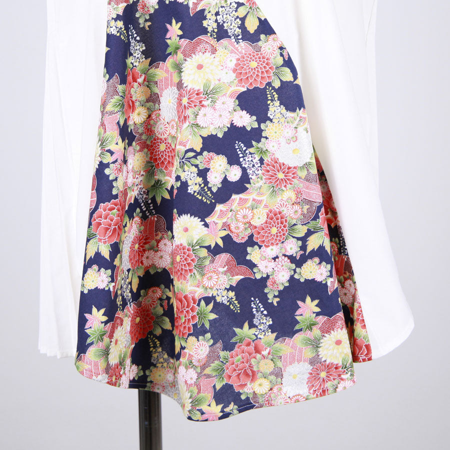 [One-of-a-kind item] TKg Autumn Flower Japanese Pattern Sleeveless Blouse