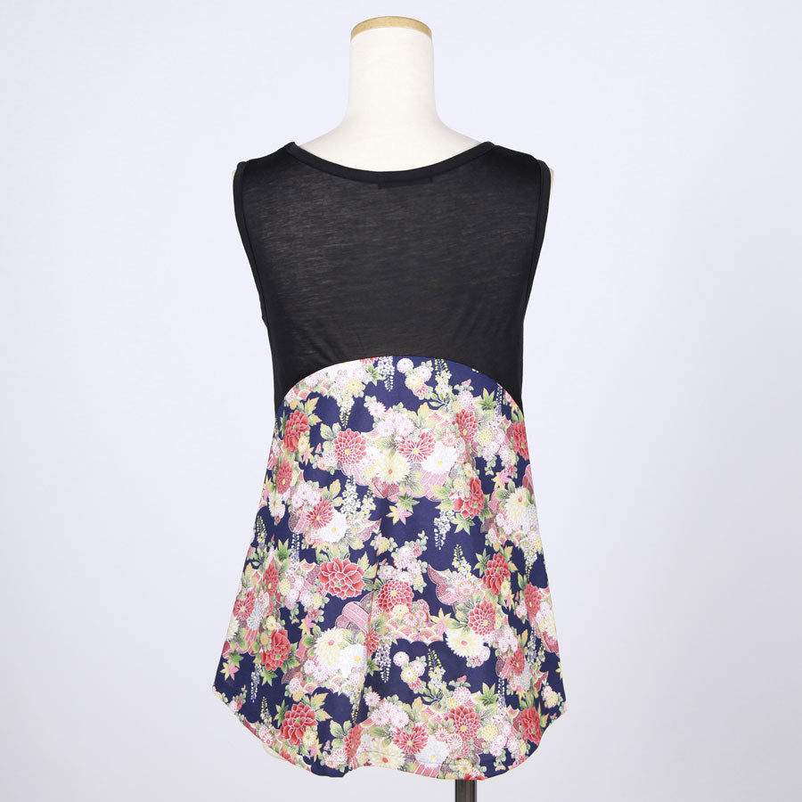 [One-of-a-kind item] TKg Autumn flower Japanese pattern Tank top