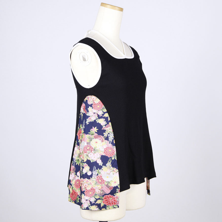 [One-of-a-kind item] TKg Autumn Flower Japanese Pattern Halter Neck Tank Top