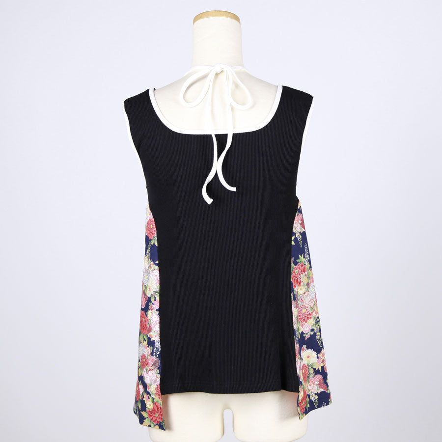 [One-of-a-kind item] TKg Autumn Flower Japanese Pattern Halter Neck Tank Top