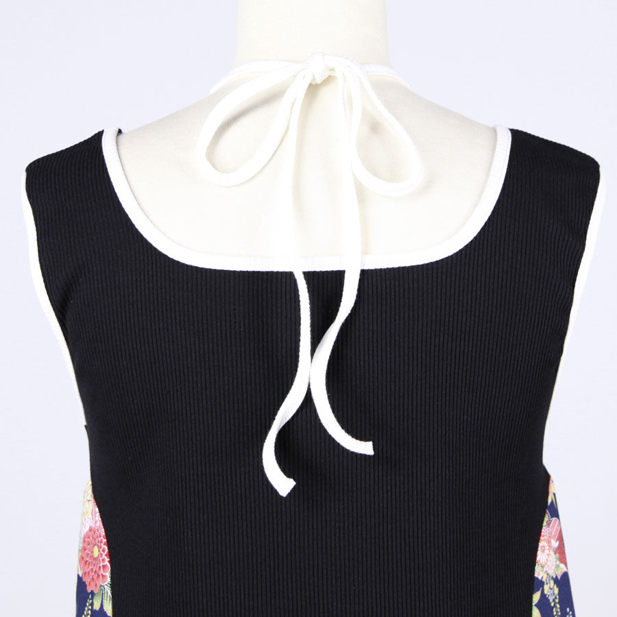 [One-of-a-kind item] TKg Autumn Flower Japanese Pattern Halter Neck Tank Top