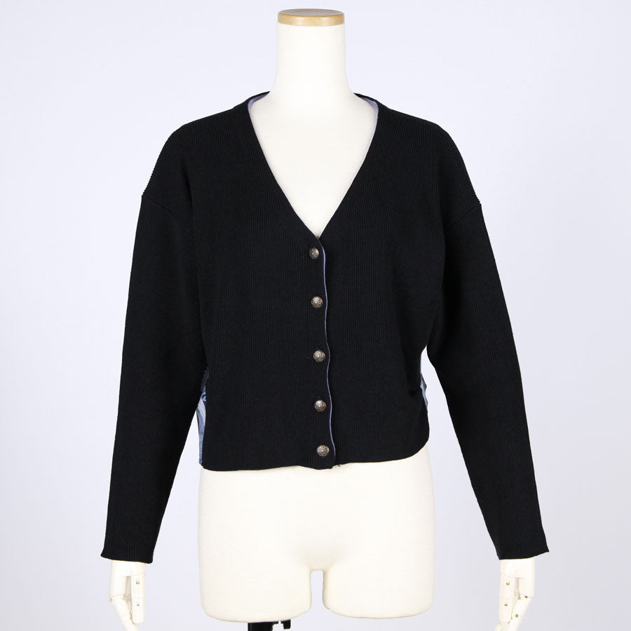 [One-of-a-kind item] TKg Blue Crane Pattern with Back Japanese Pattern Cardigan