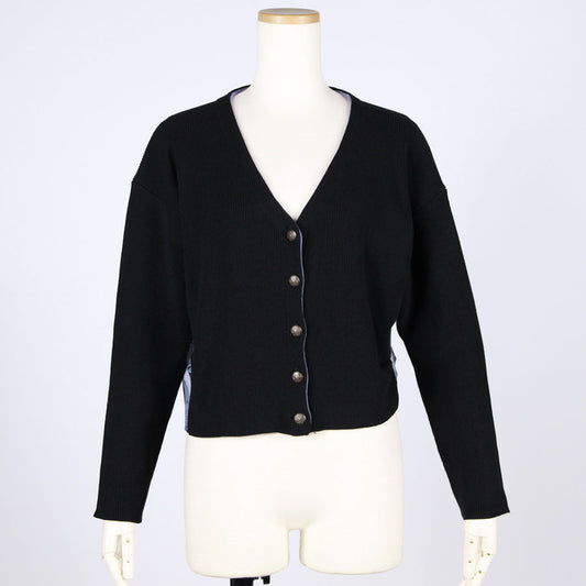 [One-of-a-kind item] TKg Blue Crane Pattern with Back Japanese Pattern Cardigan