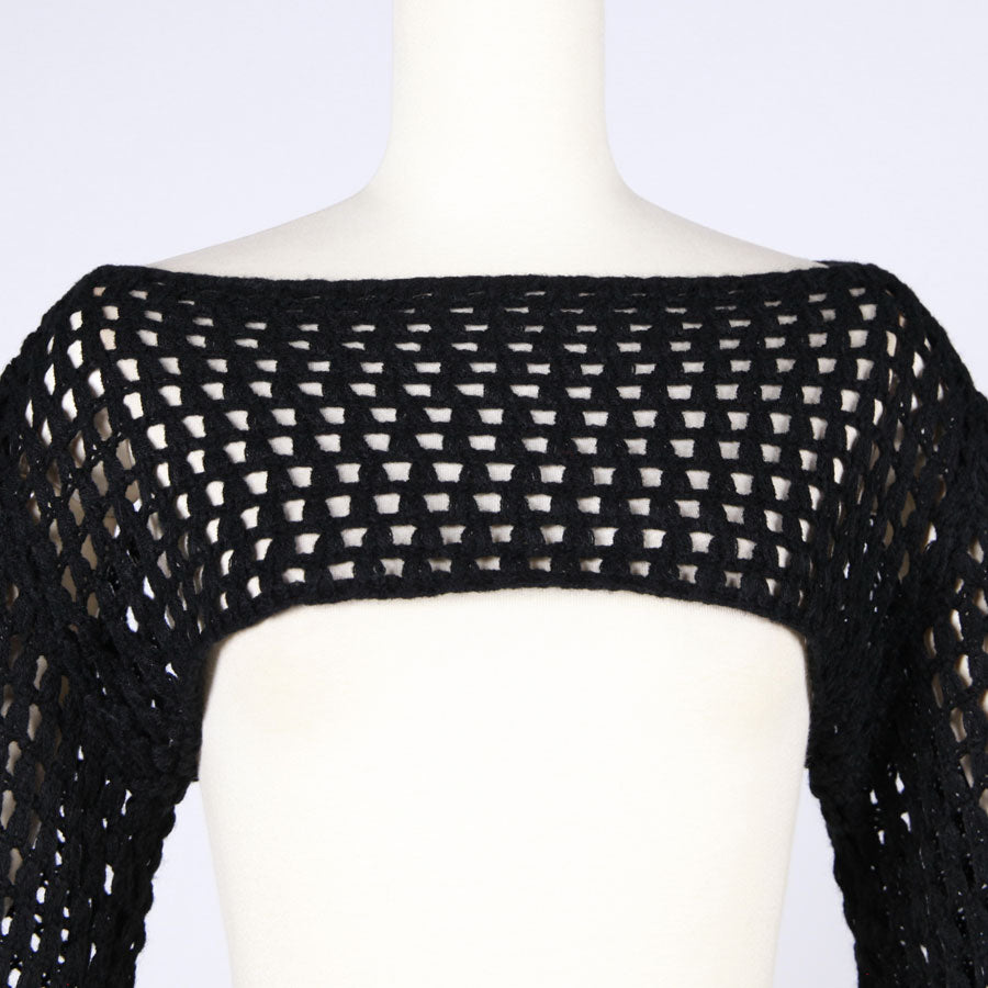 [One-of-a-kind item] TKg Blue Crane Pattern Mesh Short Knit