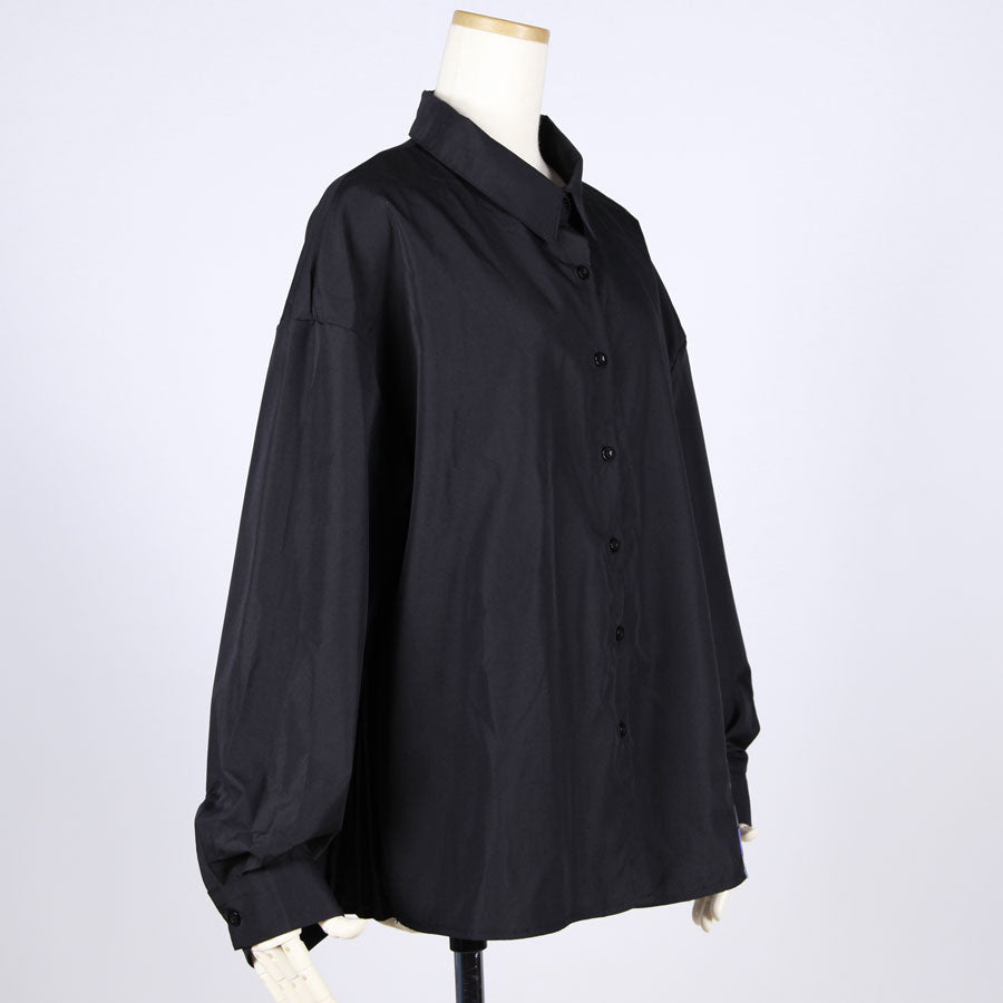 [One-of-a-kind item] TKg Blue Crane Pattern Pleated Back Shirt