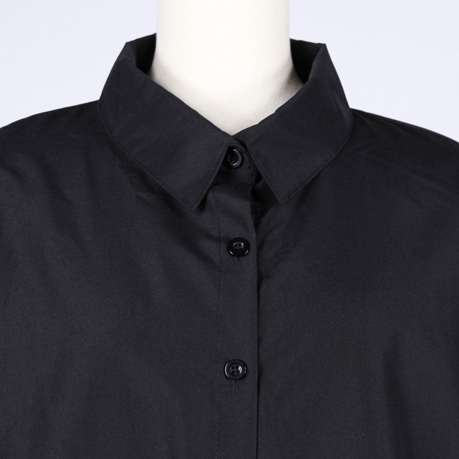 [One-of-a-kind item] TKg Blue Crane Pattern Pleated Back Shirt