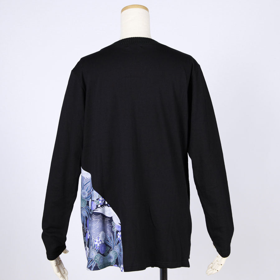 [One-of-a-kind item] TKg Blue Crane pattern Knitted T-shirt