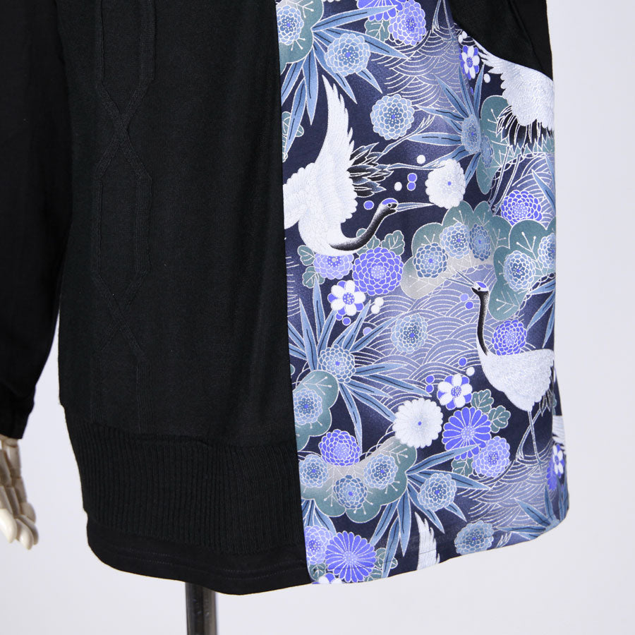 [One-of-a-kind item] TKg Blue Crane pattern Knitted T-shirt