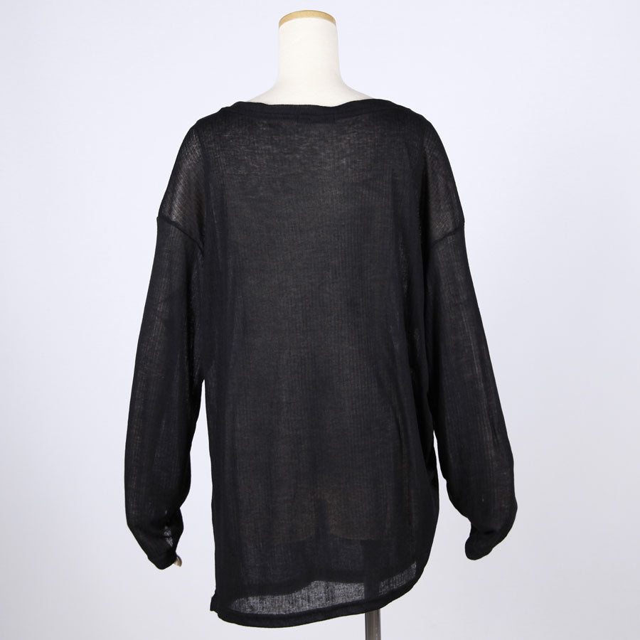 [One-of-a-kind item] TKg Blue Crane Pattern Transparent Loose Top