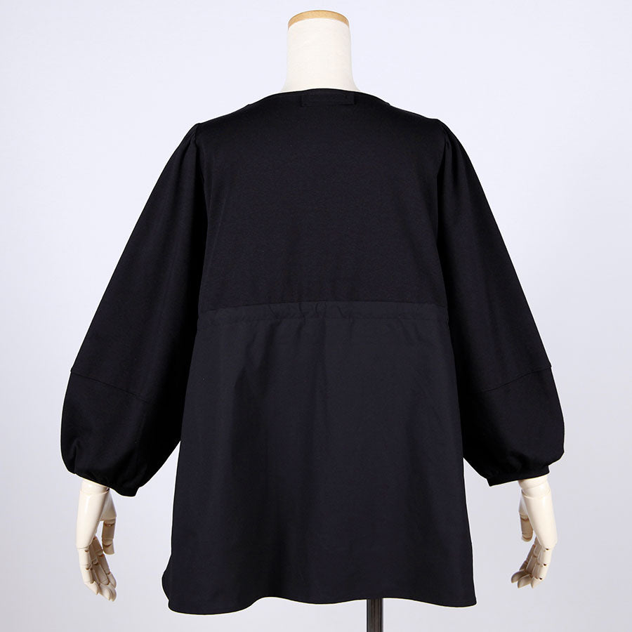 [One-of-a-kind item] TKg Blue Crane pattern Peplum Top