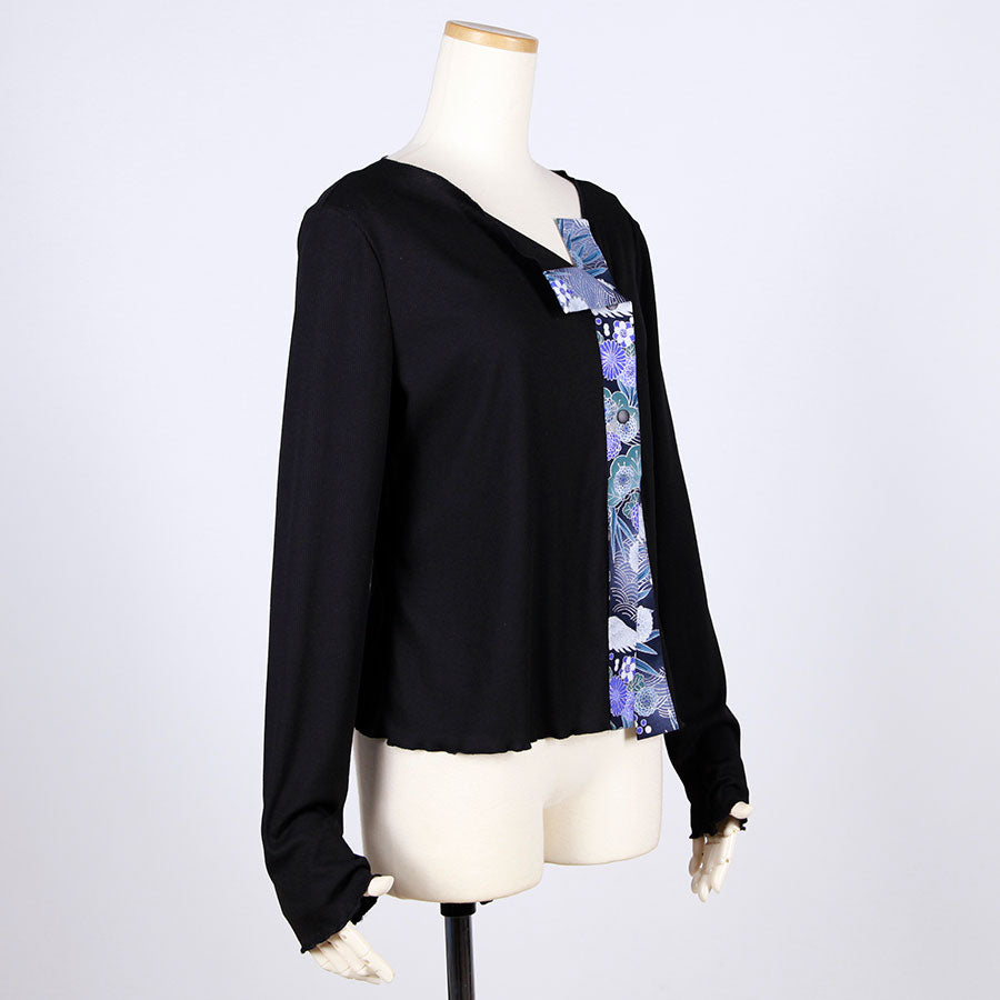 [One-of-a-kind item] TKg Blue Crane Pattern Japanese Pattern Haori