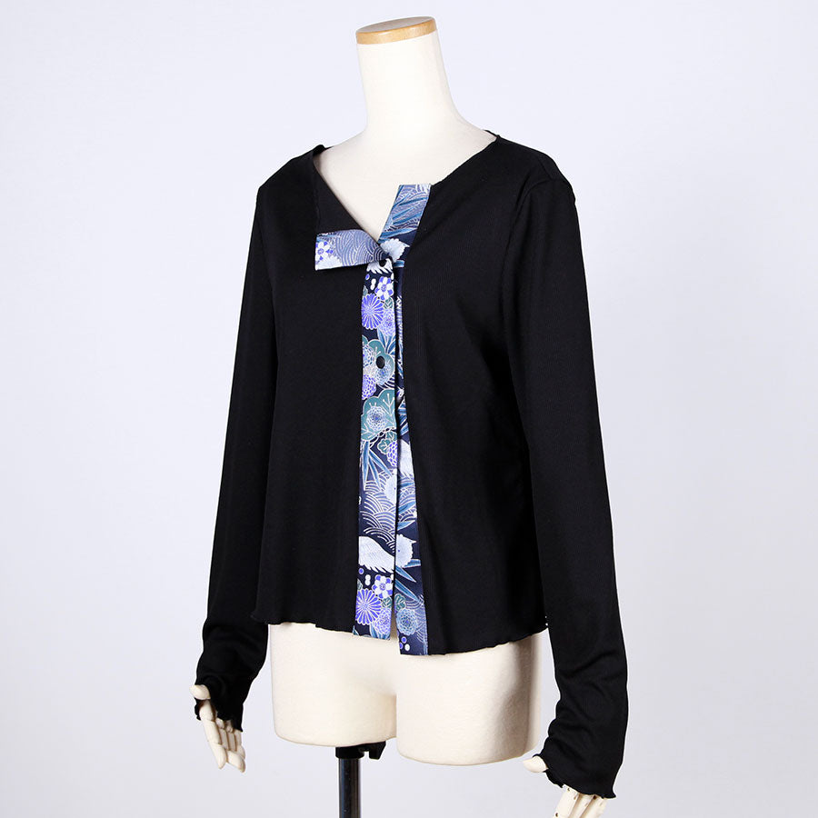 [One-of-a-kind item] TKg Blue Crane Pattern Japanese Pattern Haori