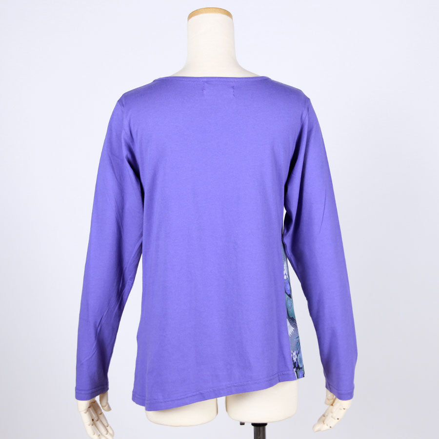 [One-of-a-kind item] TKg Blue Crane Pattern Lace up Top