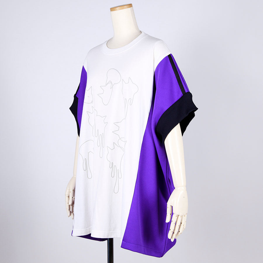 MINT NeKO ジャージ切替カットソー PUR-WH