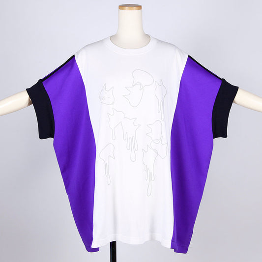 MINT NeKO ジャージ切替カットソー PUR-WH
