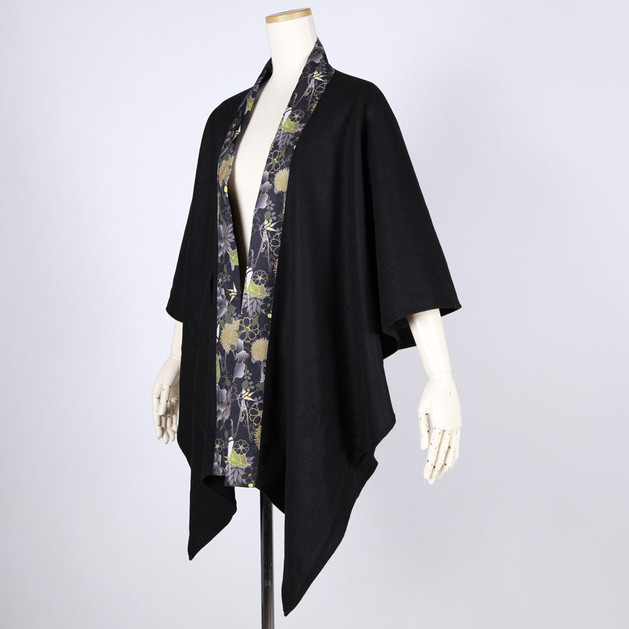 [One-of-a-kind item] TKg Origami Crane  in flowers Black Stole Cape