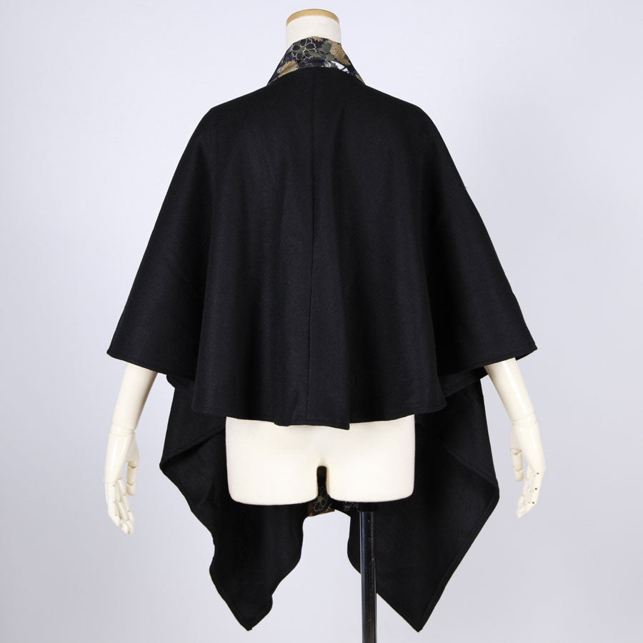 [One-of-a-kind item] TKg Origami Crane  in flowers Black Stole Cape