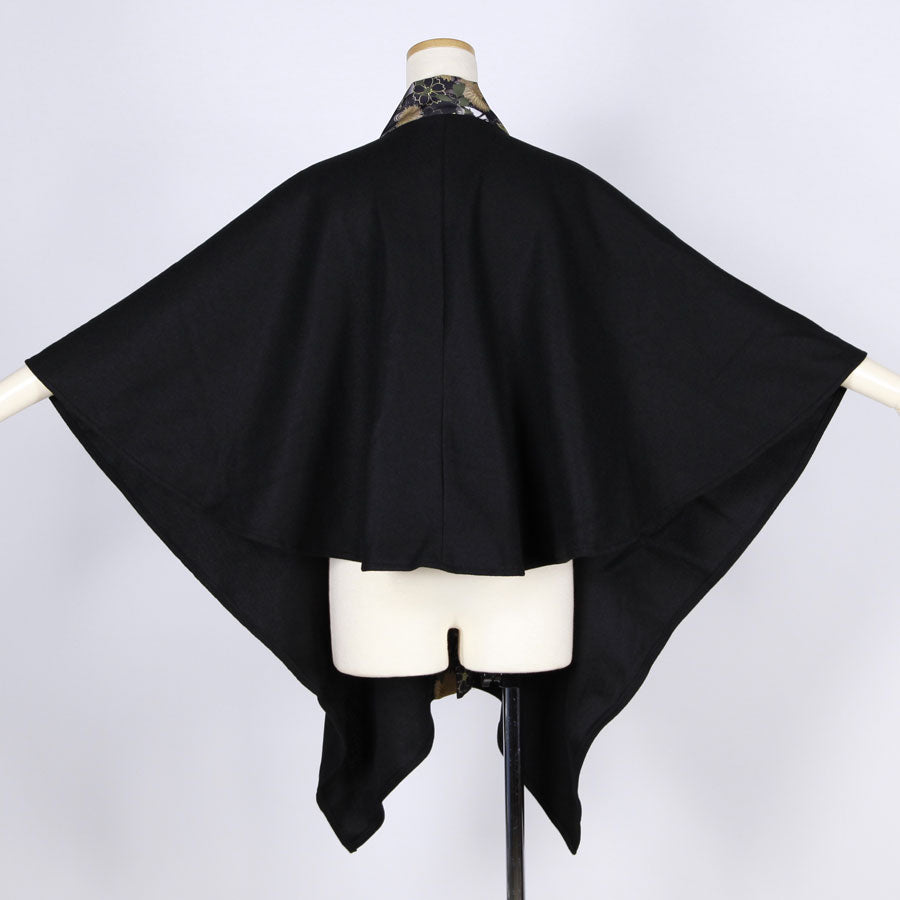 [One-of-a-kind item] TKg Origami Crane  in flowers Black Stole Cape