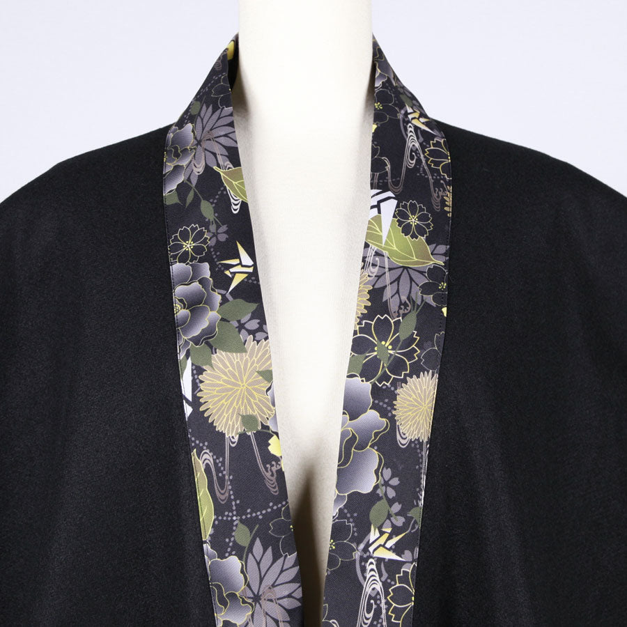 [One-of-a-kind item] TKg Origami Crane  in flowers Black Stole Cape