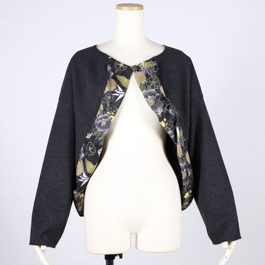 [One-of-a-kind item] TKg Origami Crane  in flowers Black Bolero