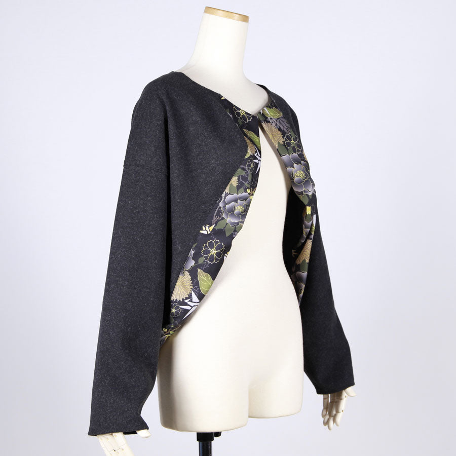 [One-of-a-kind item] TKg Origami Crane  in flowers Black Bolero