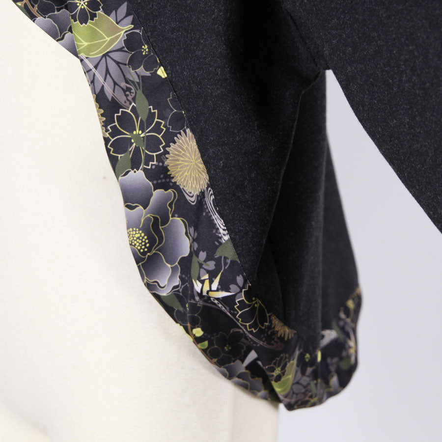 [One-of-a-kind item] TKg Origami Crane  in flowers Black Bolero