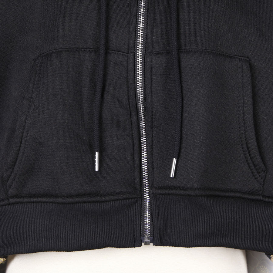 [One-of-a-kind item] TKg Origami Crane  in flowers Black Short Hoodie