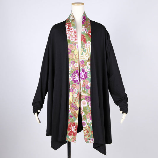 【一点物】TKg 花の中の鶴 太袈裟和柄羽織り