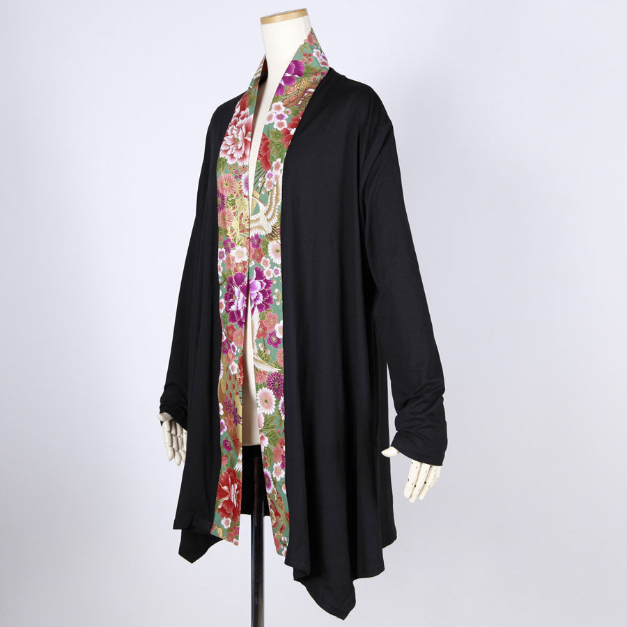 【一点物】TKg 花の中の鶴 太袈裟和柄羽織り