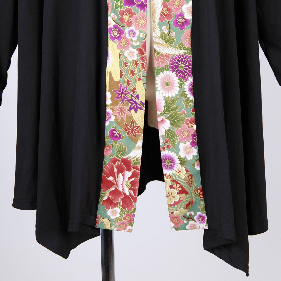 【一点物】TKg 花の中の鶴 太袈裟和柄羽織り