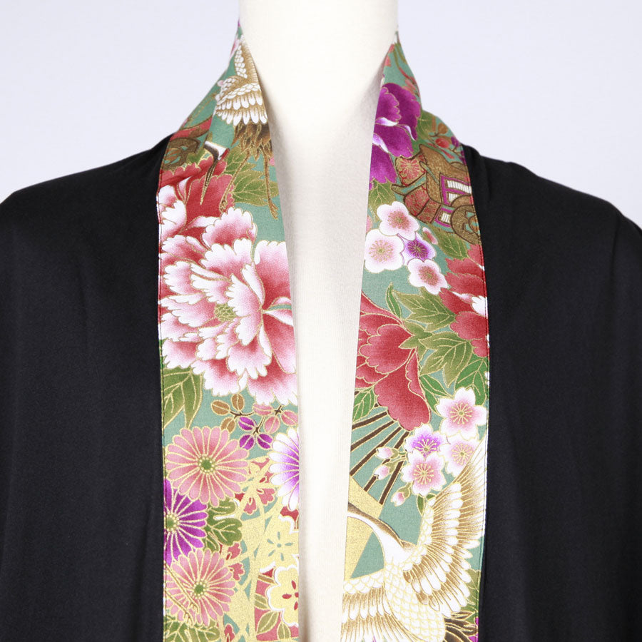 【一点物】TKg 花の中の鶴 太袈裟和柄羽織り