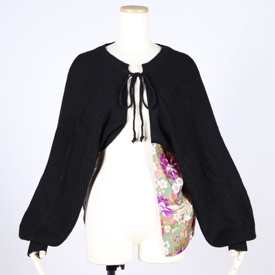 [One-of-a-kind item] TKg Crane in the Flower Knit Bolero