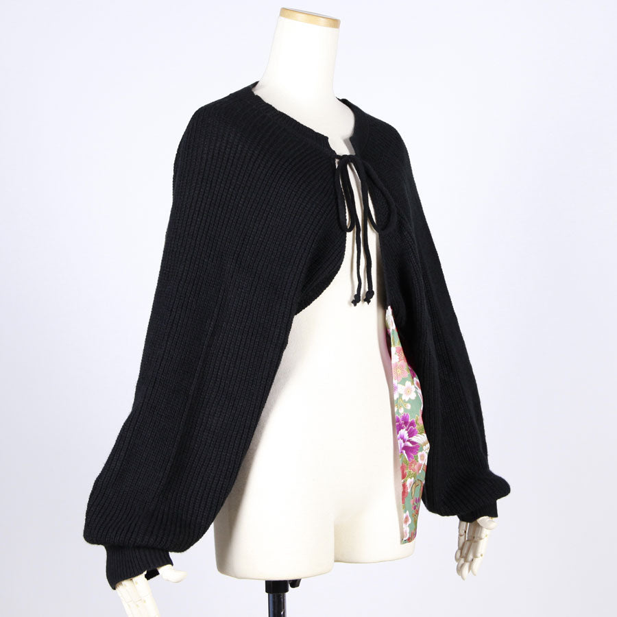 [One-of-a-kind item] TKg Crane in the Flower Knit Bolero