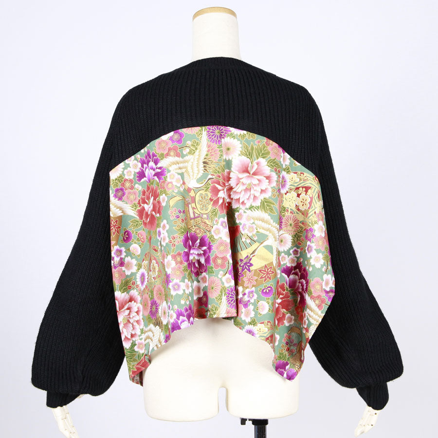 [One-of-a-kind item] TKg Crane in the Flower Knit Bolero