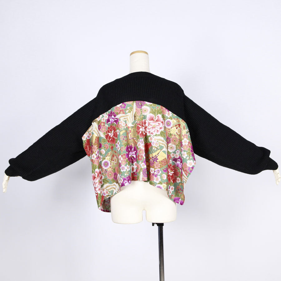[One-of-a-kind item] TKg Crane in the Flower Knit Bolero