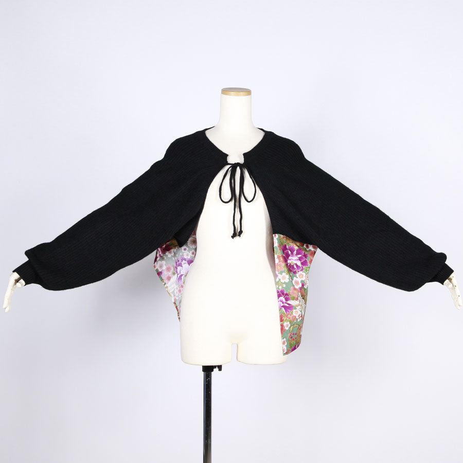 [One-of-a-kind item] TKg Crane in the Flower Knit Bolero