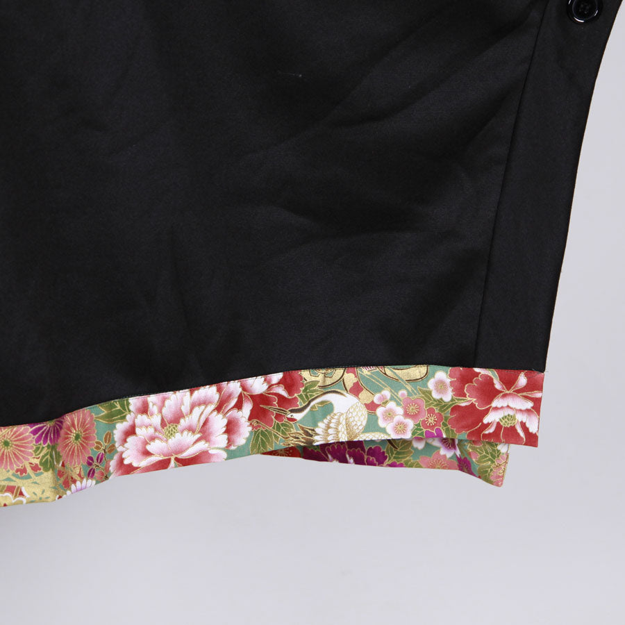 [One-of-a-kind item] TKg Crane in the Flower Hooded Poncho