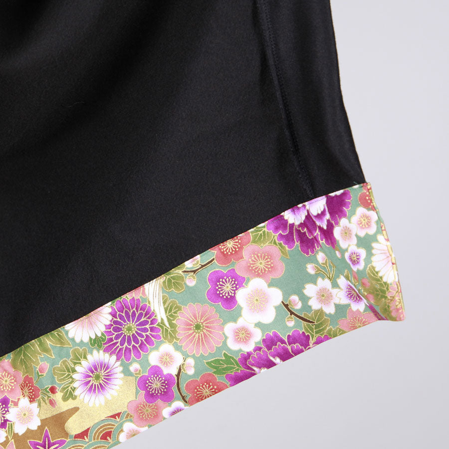 [One-of-a-kind item] TKg Crane in the Flower Hooded Poncho