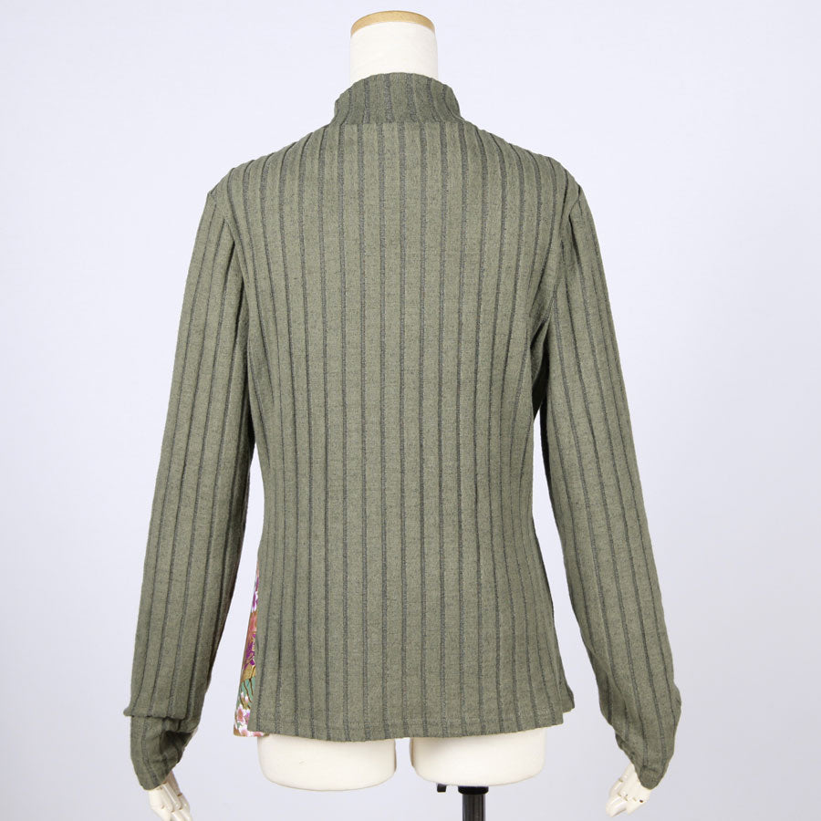 [One-of-a-kind item] TKg Crane in the Flower Rib Knit Tops