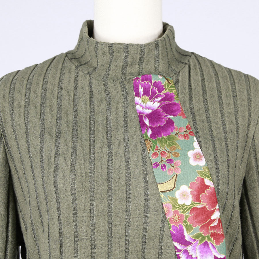 [One-of-a-kind item] TKg Crane in the Flower Rib Knit Tops