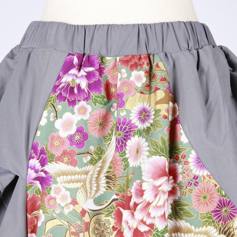 [One-of-a-kind item] TKg Crane in the Flower Fluffy Balloon Skirt