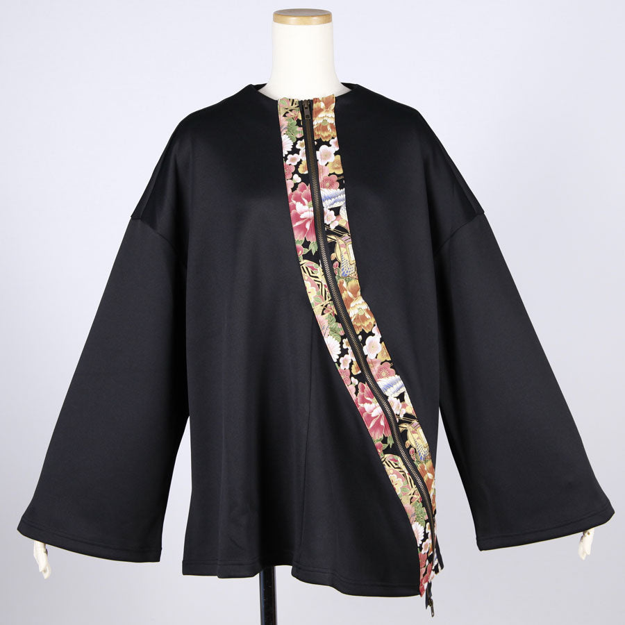 [One-of-a-kind item] TKg Crane in the Flower Wandering Zipper Haori
