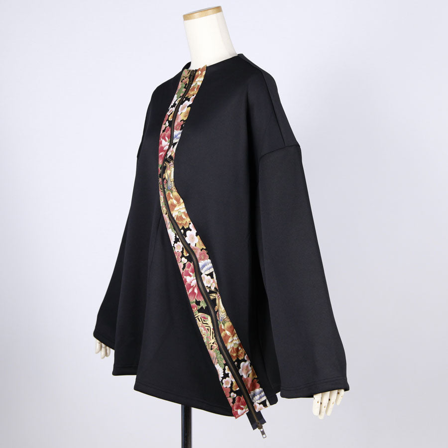 [One-of-a-kind item] TKg Crane in the Flower Wandering Zipper Haori