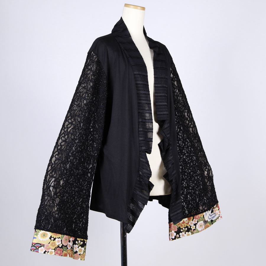 [One-of-a-kind item] TKg Crane in the Flower Lace Sleeve Haori