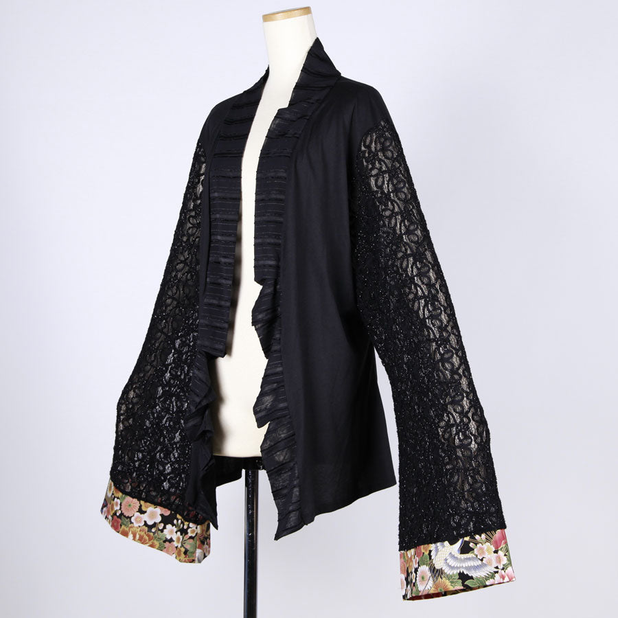 [One-of-a-kind item] TKg Crane in the Flower Lace Sleeve Haori