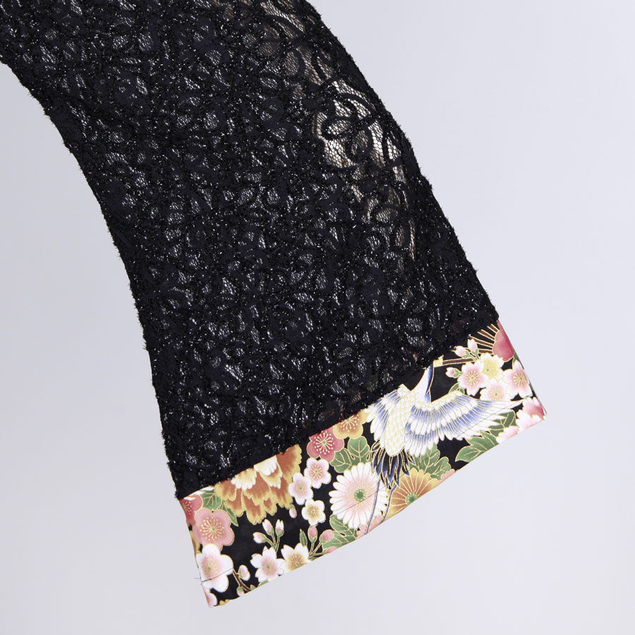 [One-of-a-kind item] TKg Crane in the Flower Lace Sleeve Haori