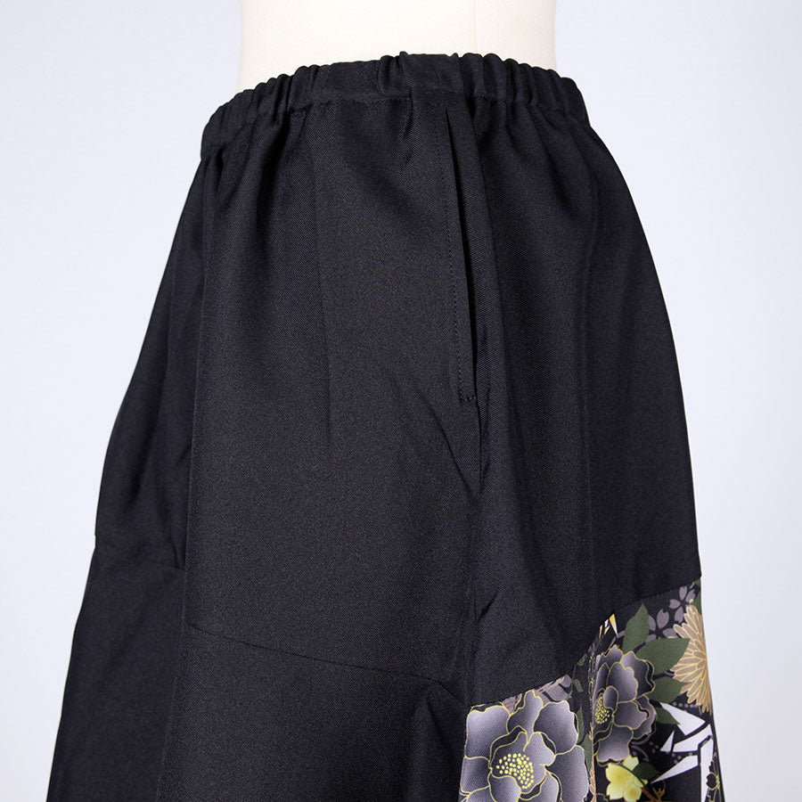 gouk ６枚切り替えフレアースカート BK-KHA