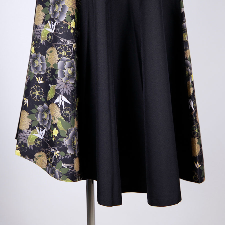 gouk ６枚切り替えフレアースカート BK-KHA