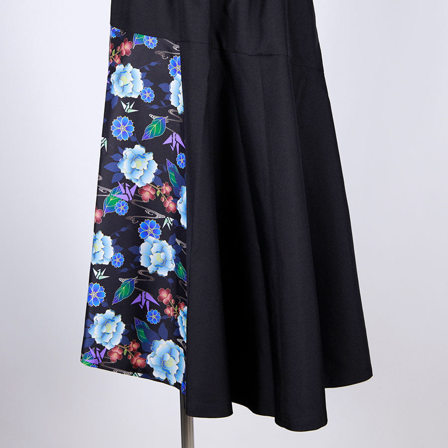 gouk ６枚切り替えフレアースカート BK-BL