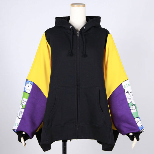 MINT NeKO パッチワークワイドパーカ C